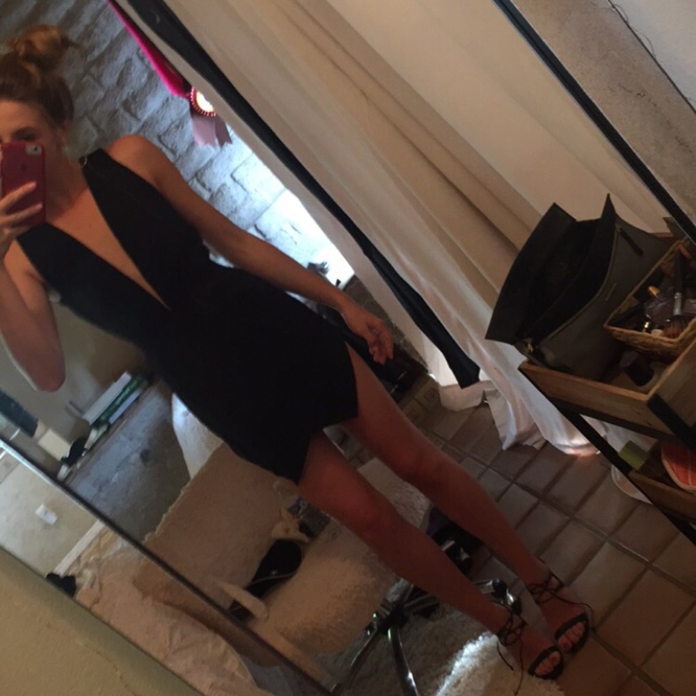 Black Deep V Romper